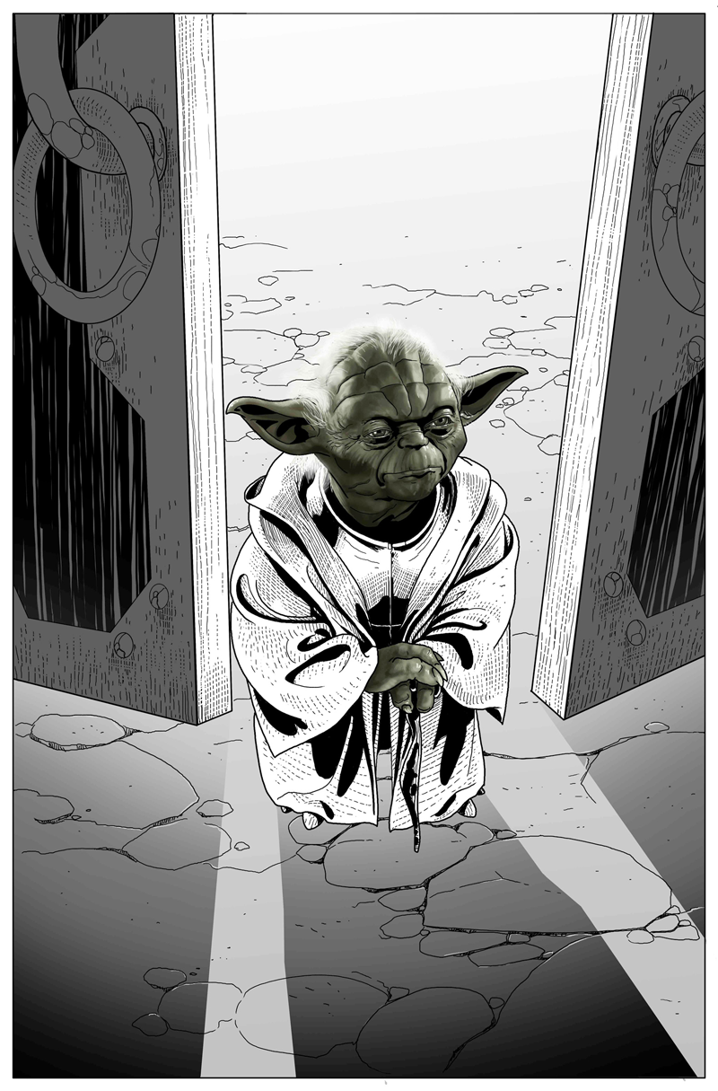 Unfinished preview interior art from Star Wars #26, by Salvador Larocca.